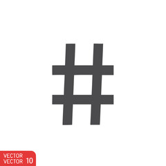Fototapeta premium Black Number Sign Symbol Icon 1.