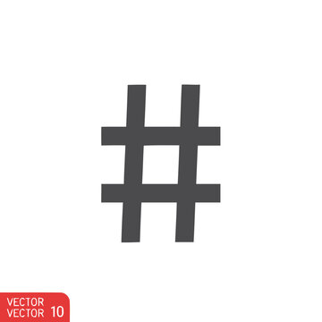 Black Number Sign Symbol Icon 1.