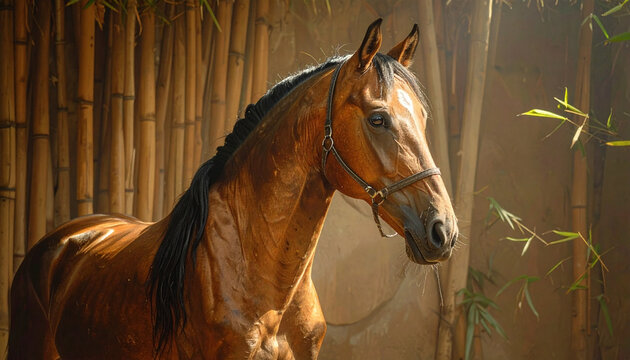 Brown horse portrait