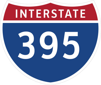 I-395 Interstate Highway System Design Sign Clipart Icon Transparent Background