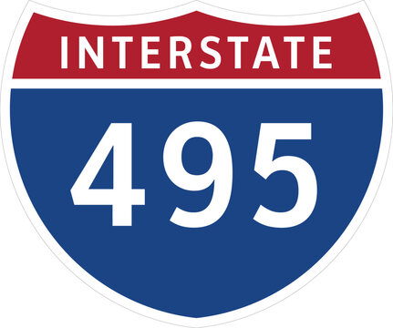 I-495 Interstate Highway System Design Sign Clipart Icon Transparent Background