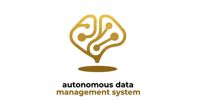Golden Brain Logo Representing Autonomous Data Management System.