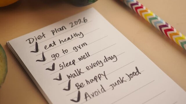Healthy plan for 2026 with daily goals and reminders