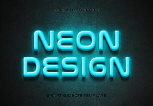 Neon Logo Mockup &ndash; Glowing Branding Presentation (PSD)