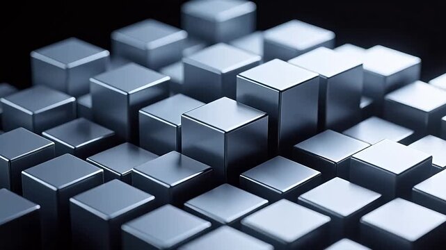 silver cubes on black gradient