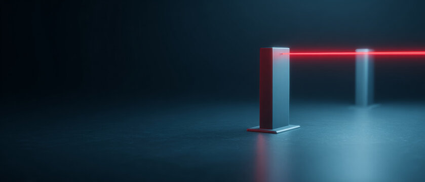 Security laser barrier with dark background