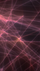 Fototapeta premium Abstract pink electric web of glowing lines and nodes on dark background, suggesting neural connections, energy flow, and digital communication