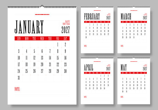 Calendar Template 2027