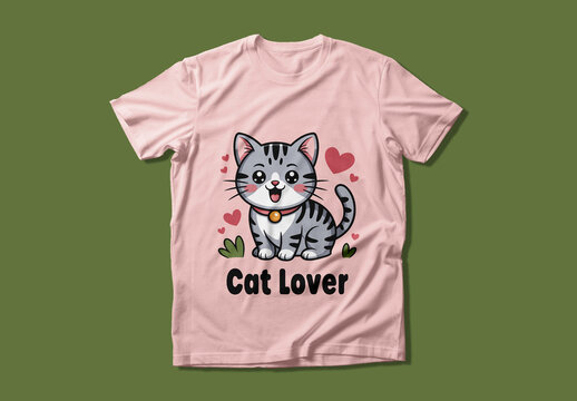 Cat Lover T Shirt Design Template