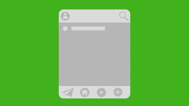 A sleek gray social media post mockup on a Green Screen for professional video editors to showcase custom app content.