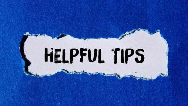 Helpful tips message writing on ripped torn paper background
