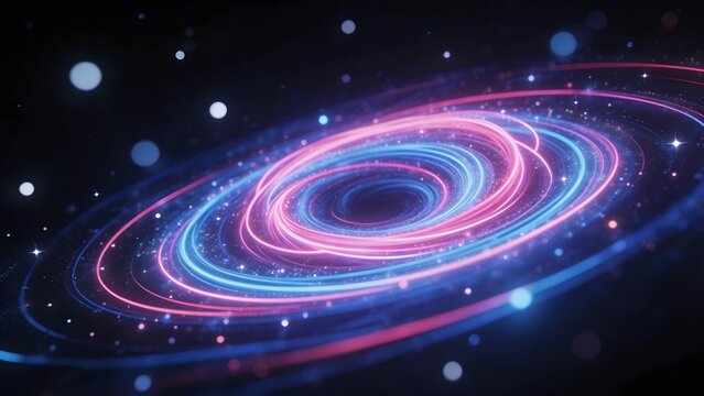 Colorful spiral galaxy in space