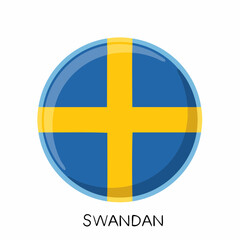 Obraz premium Sweden Flag Badge - Swedish Emblem on White