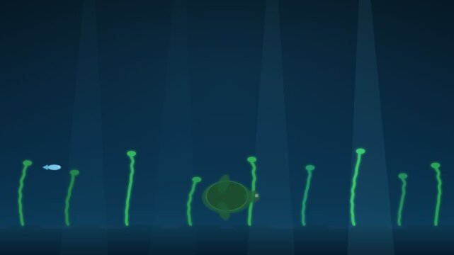 Swaying Seaweed Small Fish Seamless Loop World Turtle Day Underwater 4K