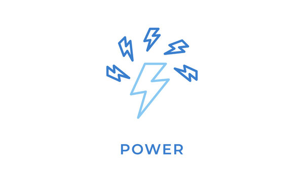 Power  vector icon isolated on white background
