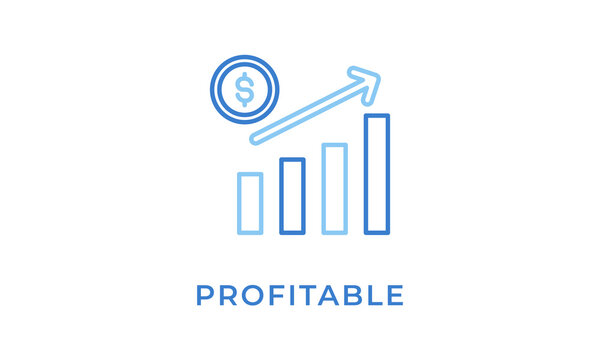 Profitable vector icon isolated on white background