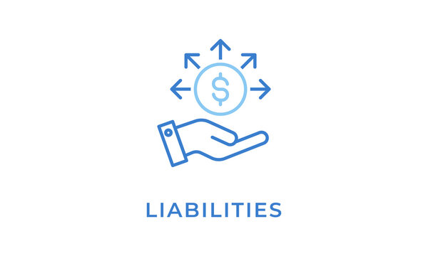Liabilities vector icon isolated on white background