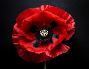 red poppies on black background remembrance day armistice day anzac day symbol