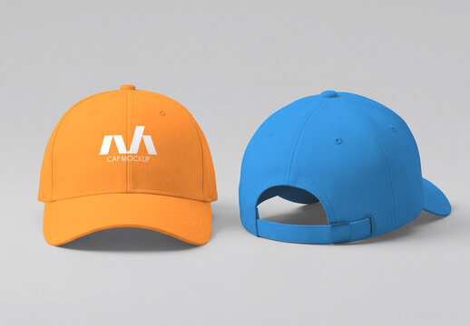 Two Realistic Hat Cap Mockup Set