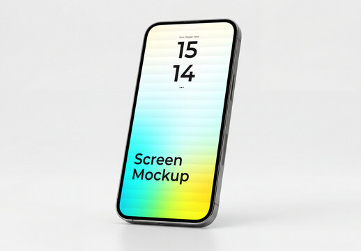 Floating Mobile Phone Screen Mockup