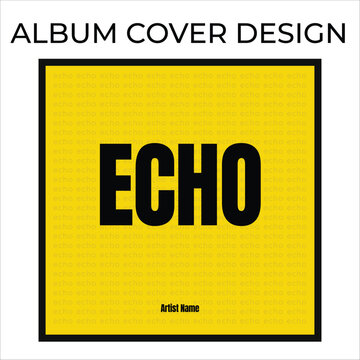 Minimal Yellow and Black Album Cover Design with Bold Modern Typography and Abstract Layout