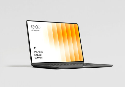 Perspective View Laptop Mockup