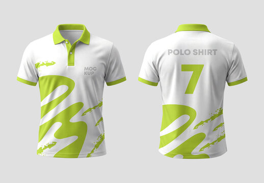 Men's Polo T Shirt Mockup with Front and Back Views