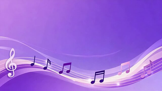 Musical notes on flowing wave