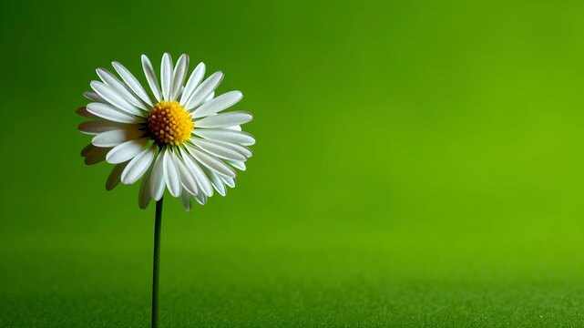 Close up of a single white daisy flower with green background vibrant nature detail summer bloom