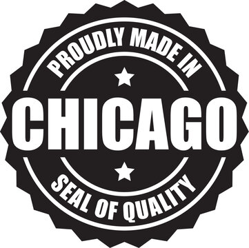 Proudly Made In Chicago Vector Badge