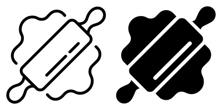 bakery rolling pin dough icon