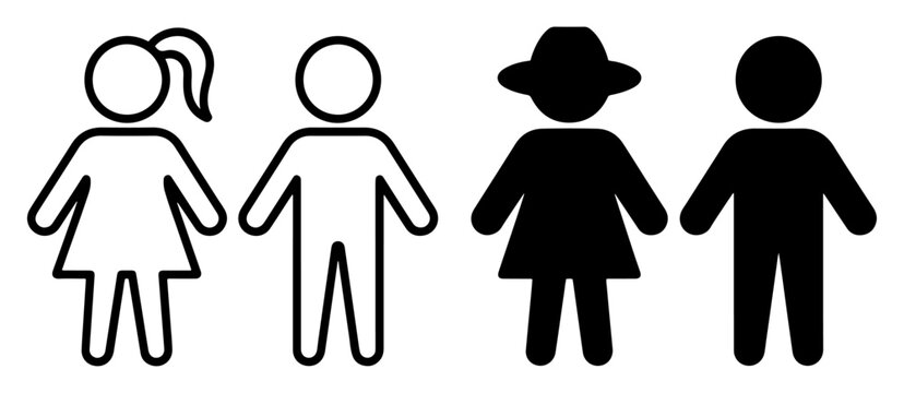 children boy girl outline filled icon