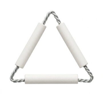 Professional Top-Down Studio Shot Of A White Clay Pipe Clay Triangle Used In Laboratory Settings