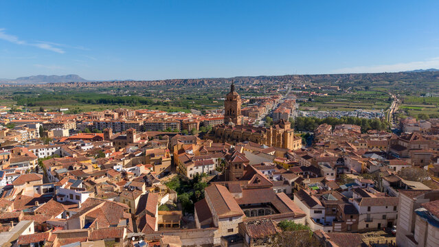 Vista a&eacute;rea de la zona monumental del municipio de Guadix en la provincia de Granada, Espa&ntilde;a
