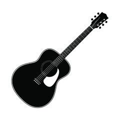 Fototapeta premium Guitar silhouette illustration on white background for music design