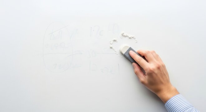 Hand Erasing Faint Mark from Whiteboard Surface