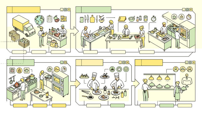 Culinary Process Illustrated From Ingredient Delivery to Plated Dish Presentation