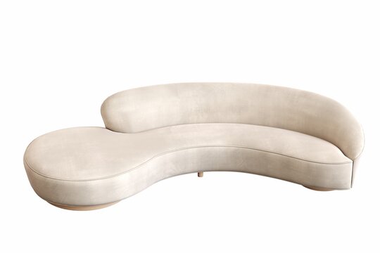 comfortable soft sofa isolated on white background, interior furniture, 3D illustration, cg render
