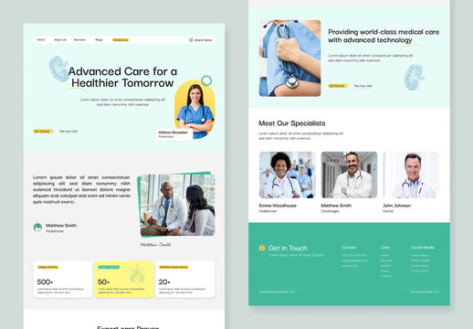 Clean Healthcare Landing Page Design Layout