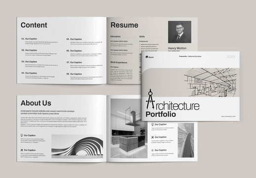 Minimalist Landscape Architecture Portfolio Design Layout