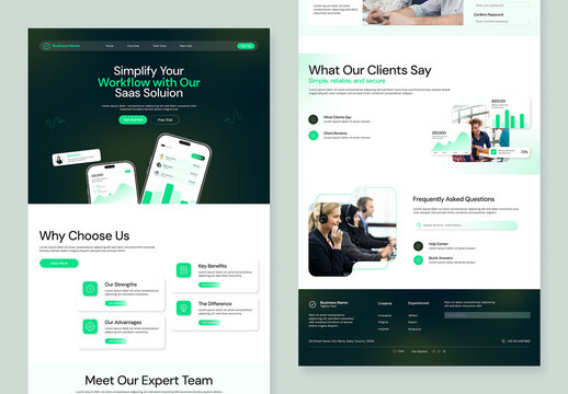 Modern SaaS Web UI Landing Page Design