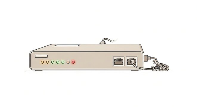 Minimalist vector external dial-up modem