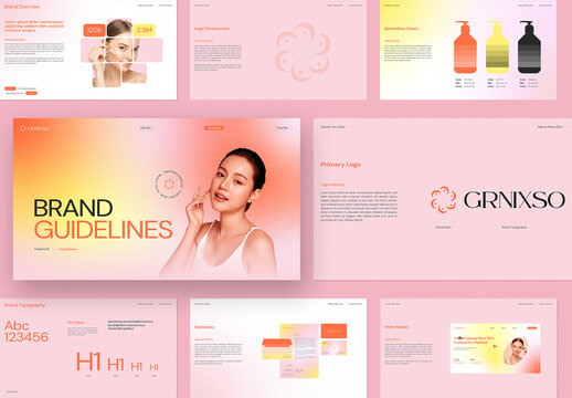 Beauty Brand Guidelines Template for Skincare and Cosmetics