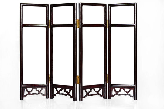 Oriental Folding Screen isolated for creative image montage