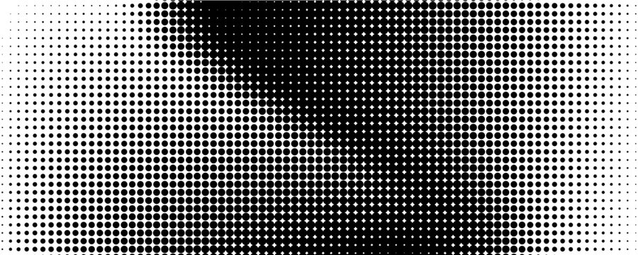 Abstract diagonal gradient halftone pattern A gradiant of black and white dots creating a textured abstract background with varying Pixelated wave shadow texture. Abstract halftone gradation pattern