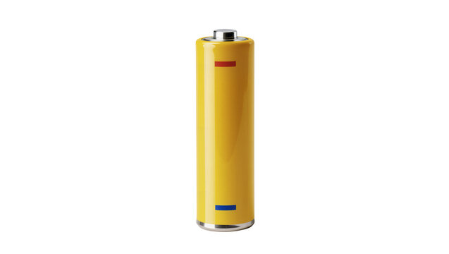 Yellow Alkaline Battery with Red and Blue Indicator Stripes
