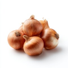Fototapeta premium heap of onions on white background