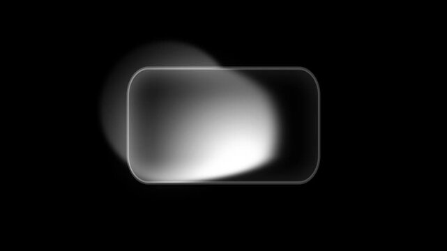 Minimalist Futuristic Rounded Frame with Glowing White Light Motion on Black Background for Digital Interface and Technology Design