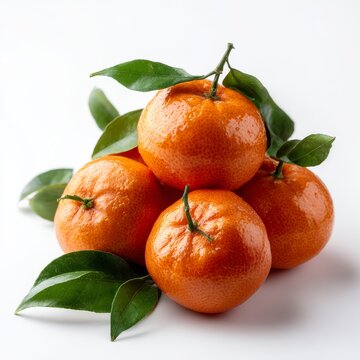 mandarines on white background