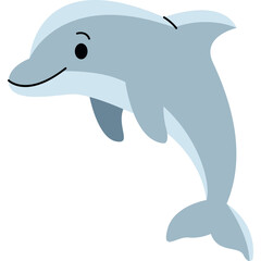 Obraz premium Cute Cartoon Dolphin Illustration